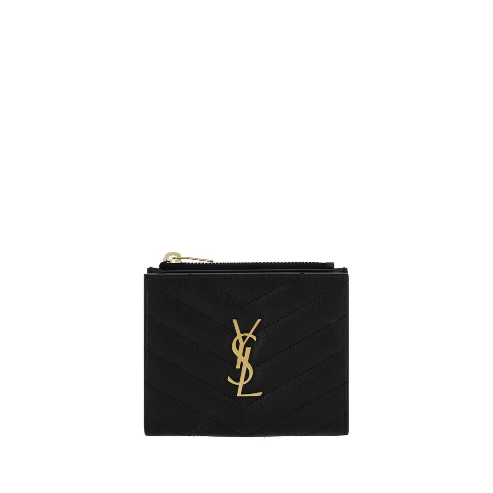 Saint Laurent 100% Calf Leather Bos Taurus wallet in black