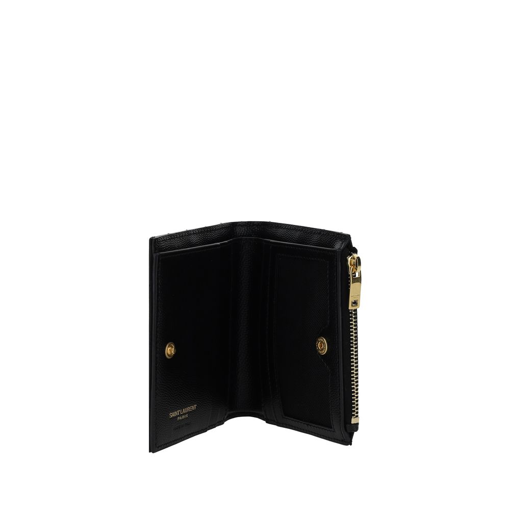 Saint Laurent 100% Calf Leather Bos Taurus wallet in black — view 3