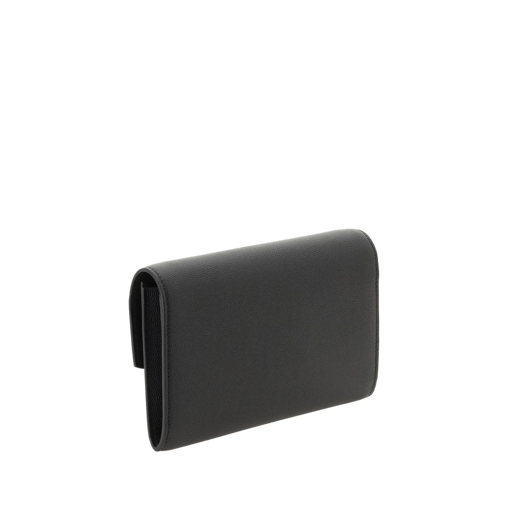 Saint Laurent 100% Calf Leather Bos Taurus wallet in black — view 3