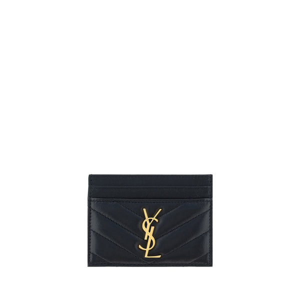 Saint Laurent 100% Lambskin card case in black