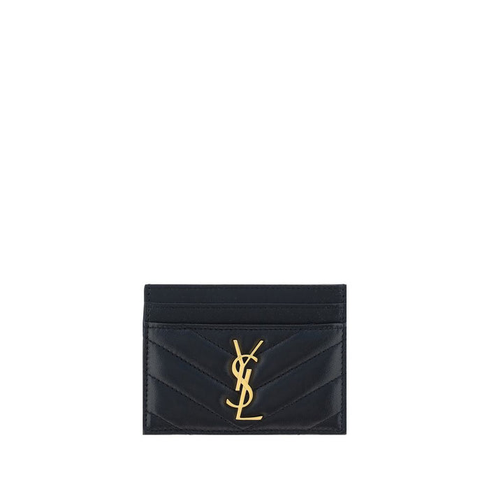 Saint Laurent 100% Lambskin card case in black
