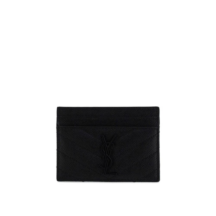 Saint Laurent 100% Calf Leather Bos Taurus card case in black