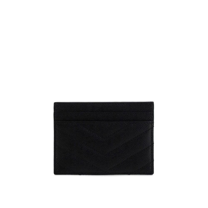Saint Laurent 100% Calf Leather Bos Taurus card case in black — view 2