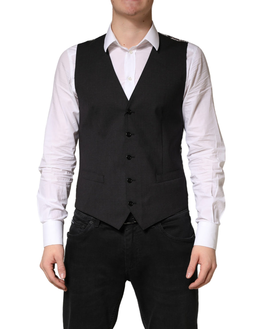 Dolce & Gabbana 97% Virgin Wool 3% Elastane; Lining: 100% Viscose vest in black