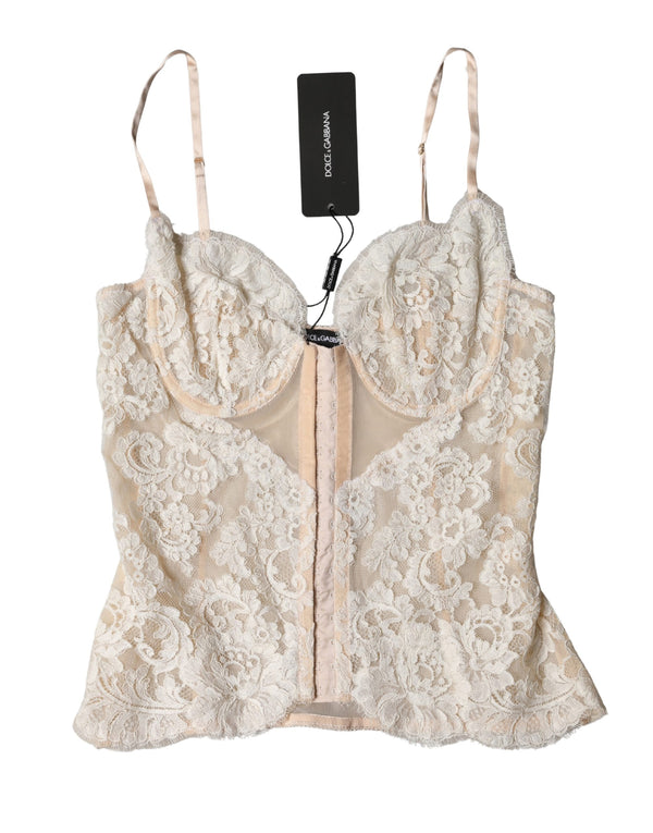 Dolce & Gabbana 60% Nylon 35% Viscose 5% Polyester corset top in beige