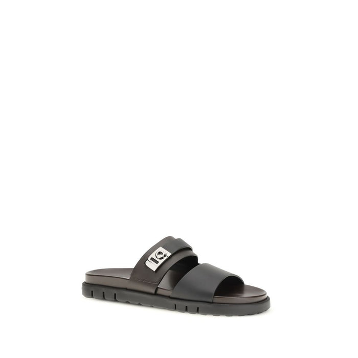 Ferragamo UPPER 100% Calf Leather Bos Taurus SOLE 100% Rubber sandal in black — view 2