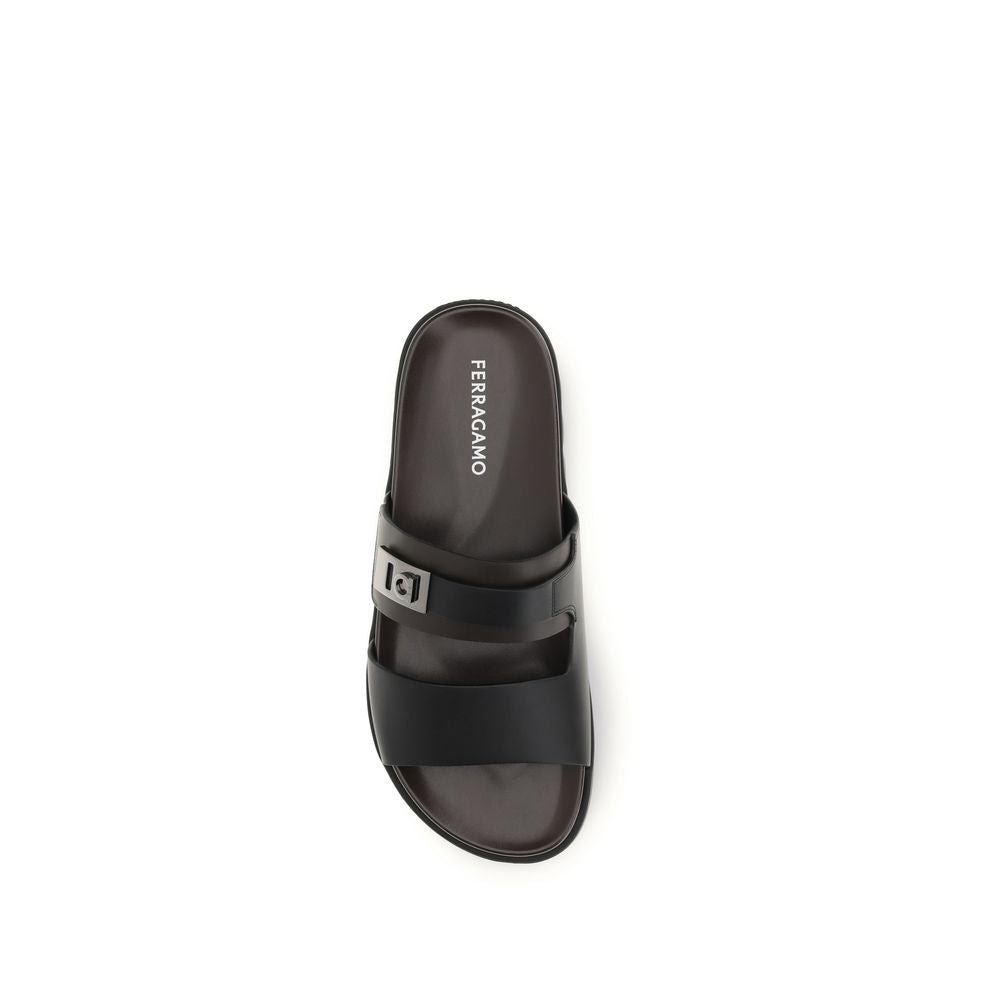 Ferragamo UPPER 100% Calf Leather Bos Taurus SOLE 100% Rubber sandal in black — view 4