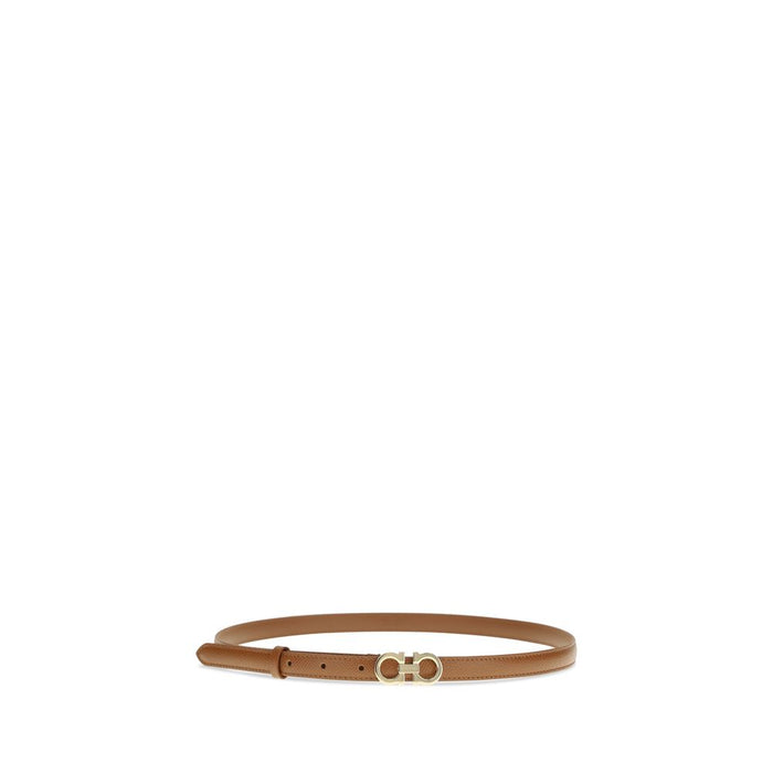 Ferragamo 100% Calf Leather Bos Taurus belt in beige — view 2
