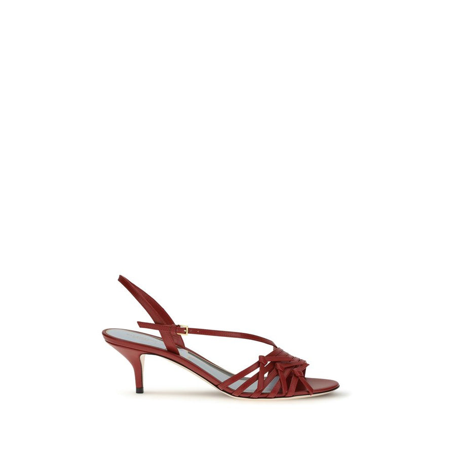 Valentino Garavani Upper 100% Goatskin heel sandal in red