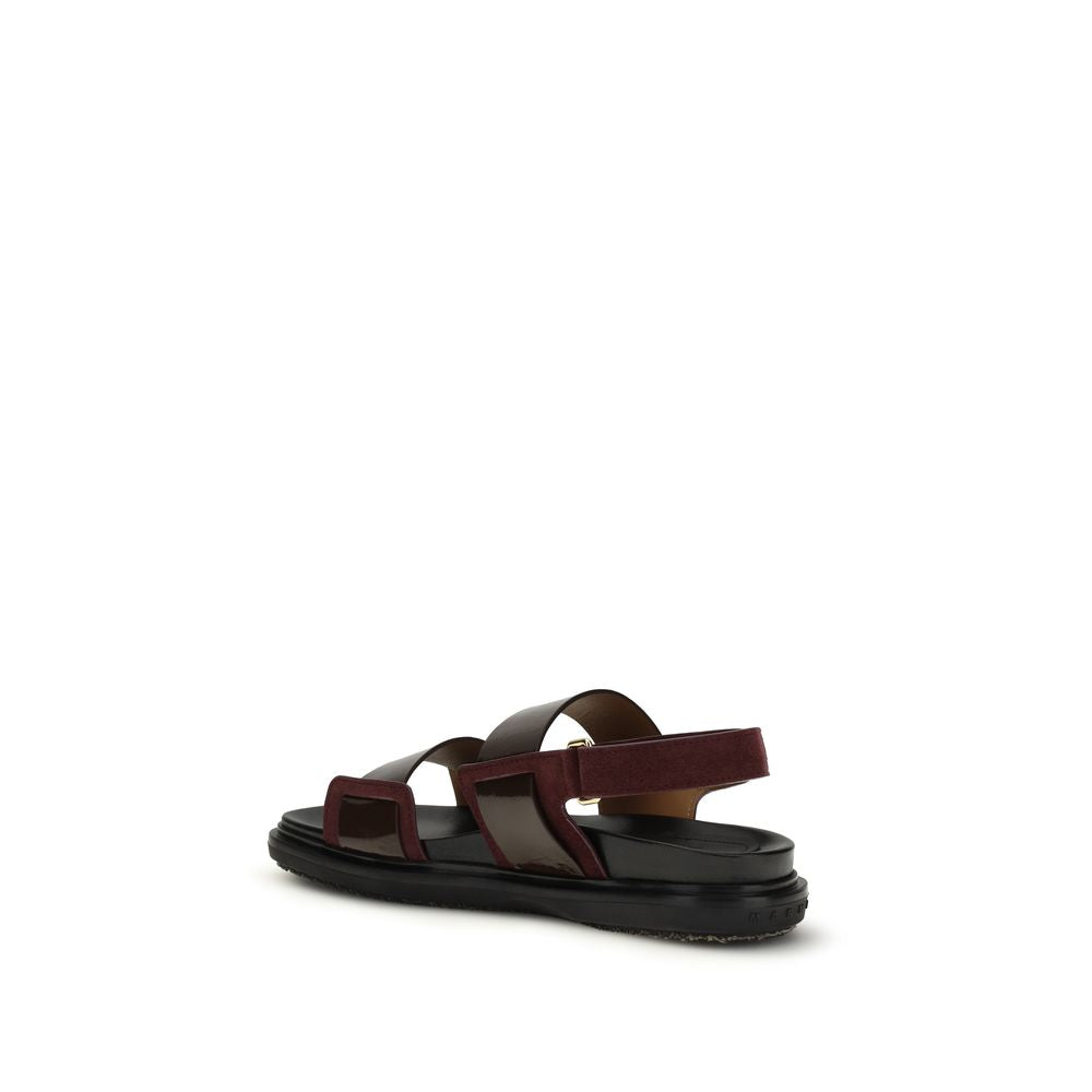 Marni Upper: 100% Calf Leather Bos Taurus; Sole: 100% Rubber sandals in black — view 3