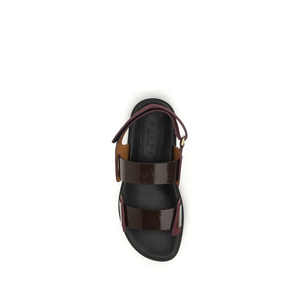 Marni Upper: 100% Calf Leather Bos Taurus; Sole: 100% Rubber sandals in black — view 4