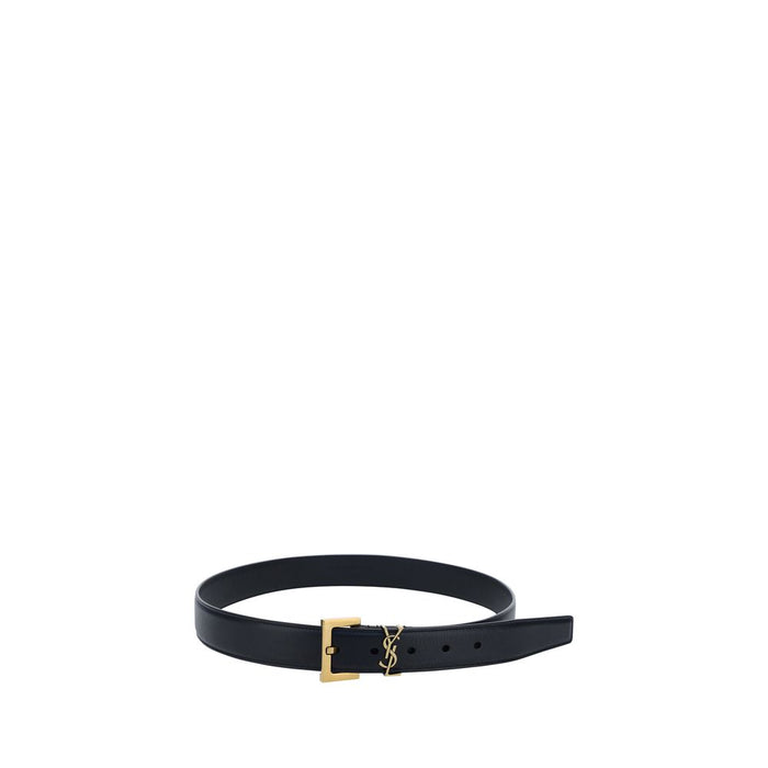Saint Laurent 100% Calf Leather Bos Taurus belt in black — view 2
