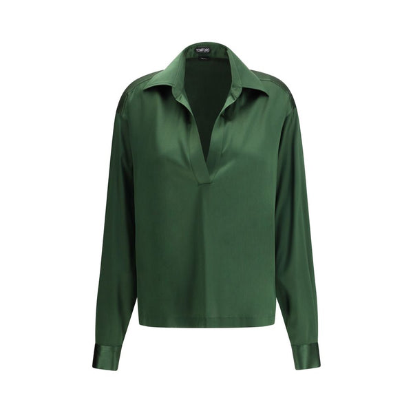 Tom Ford 94% Silk 6% Elastane shirt in green