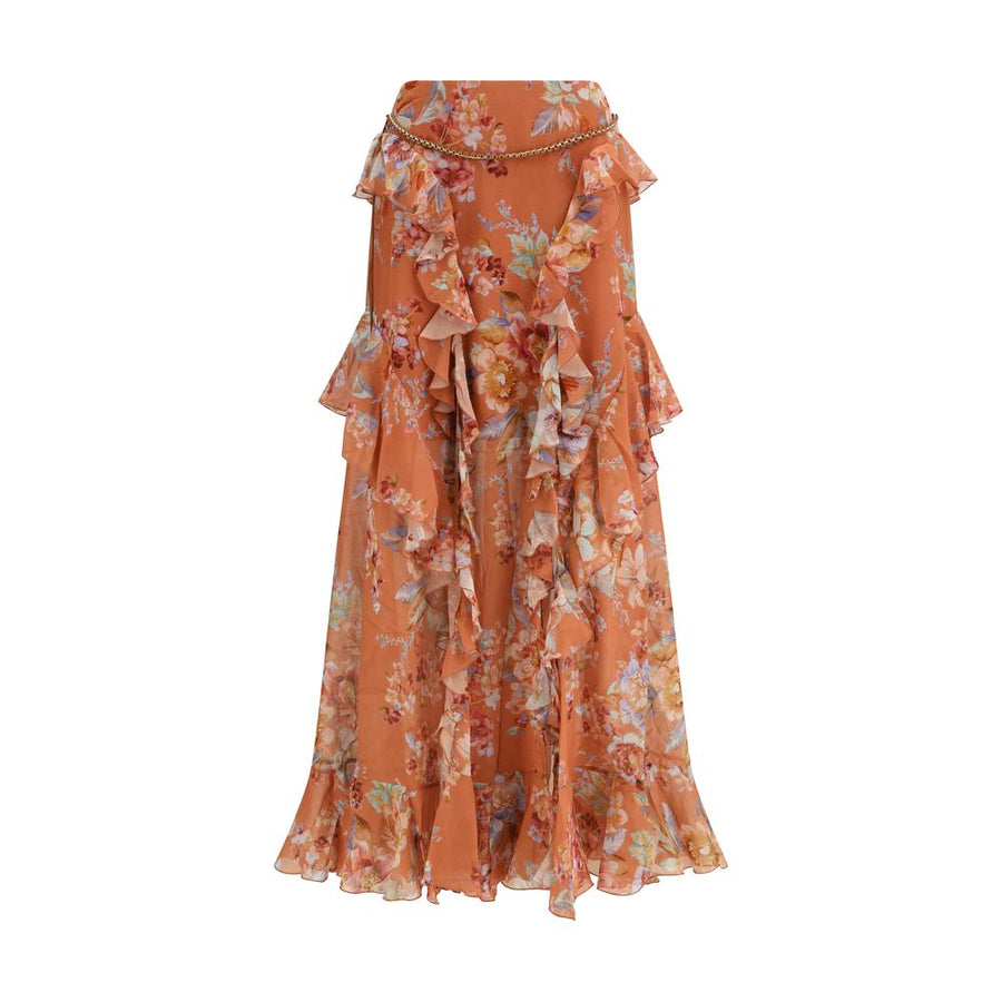 Zimmermann 77% Cotton skirt in orange