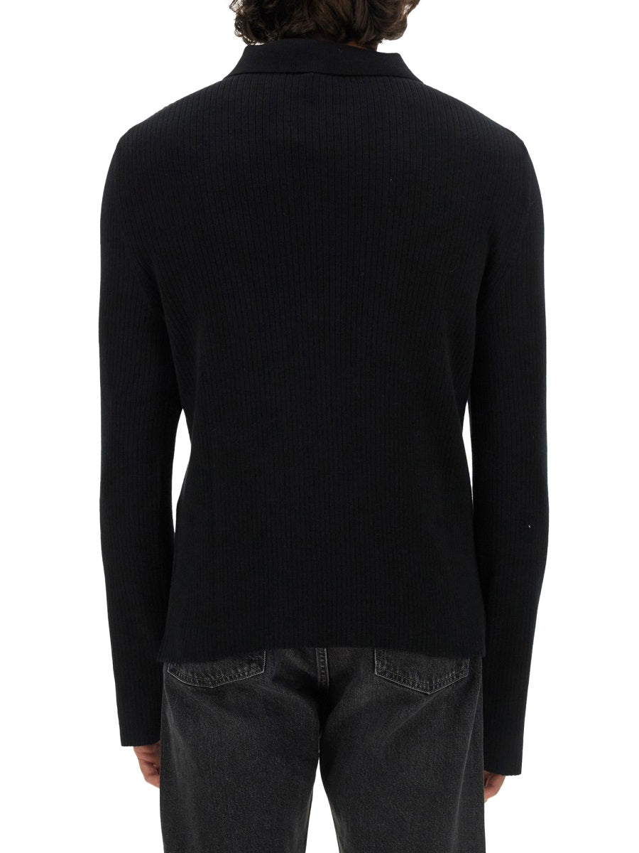 Slim Fit Polo With Logo Black Cotton Shirts