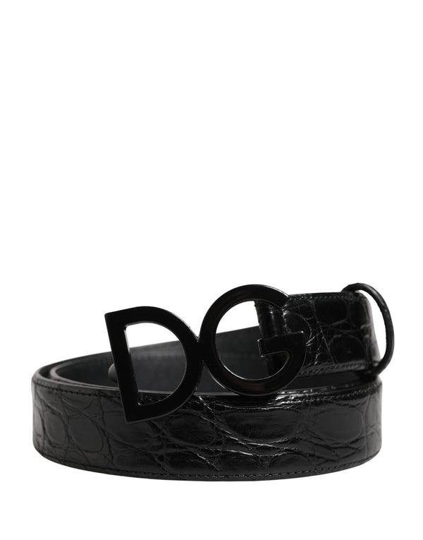 Dolce & Gabbana 100% Caiman Leather; Lining: 100% Calf Leather belt in black