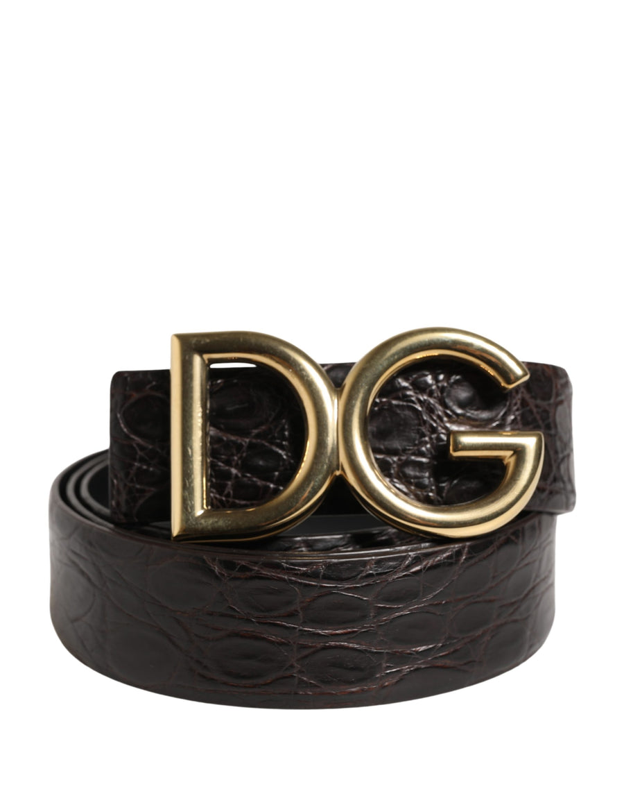 Dolce & Gabbana 100% Caiman Leather belt in black