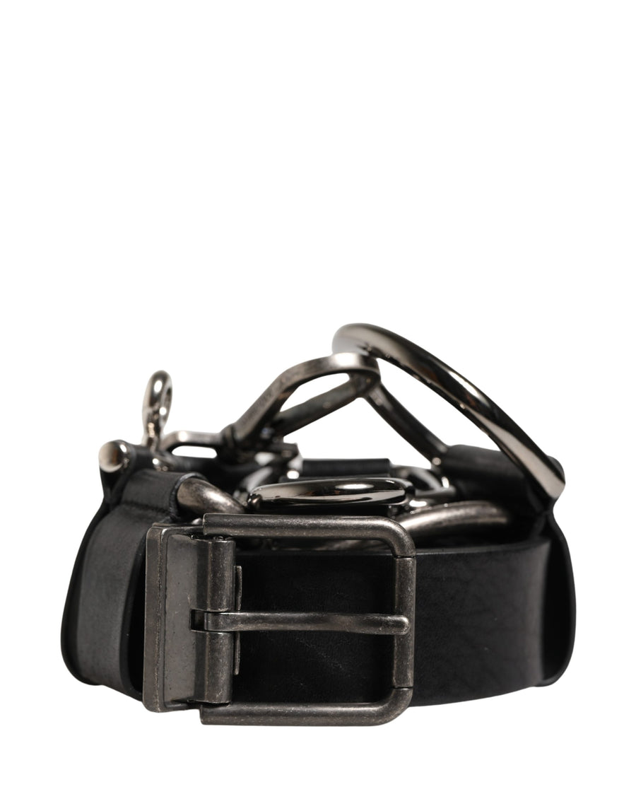 Dolce & Gabbana 100% Calf Leather belt in black