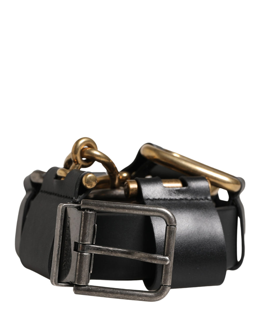 Dolce & Gabbana 100% Calf Leather belt in black