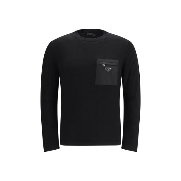 Prada 100% Fleece Wool sweater in black