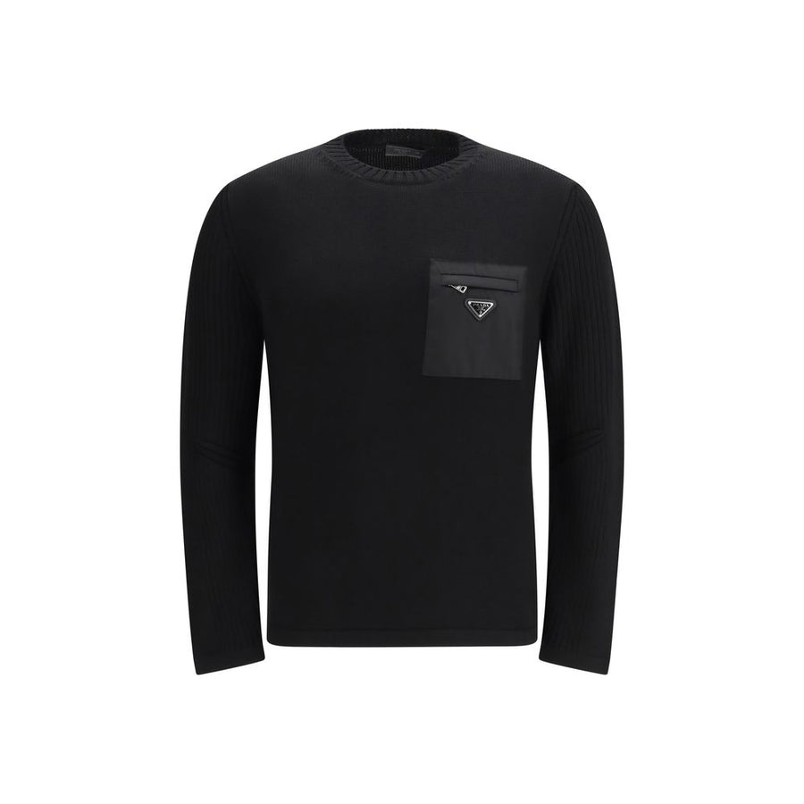 Prada 100% Fleece Wool sweater in black