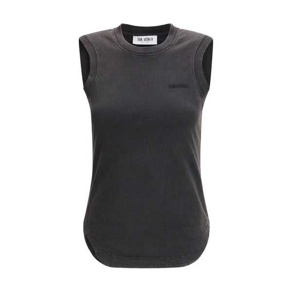 The Attico 100% Cotton tank top in black