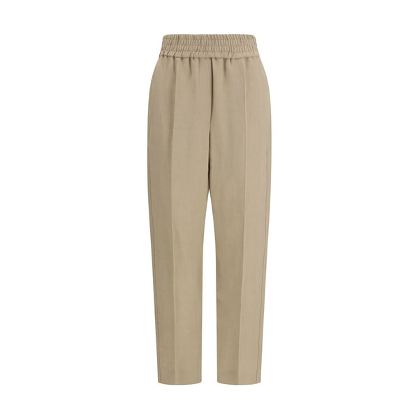 Brunello Cucinelli 73% Viscose trousers in beige