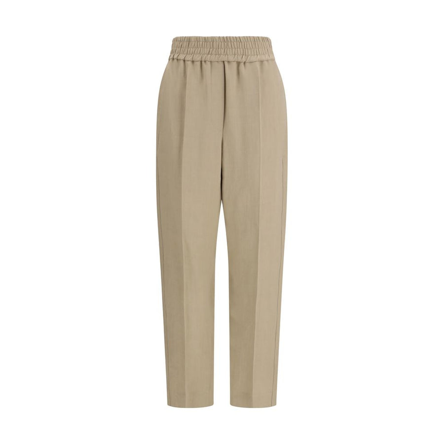 Brunello Cucinelli 73% Viscose trousers in beige