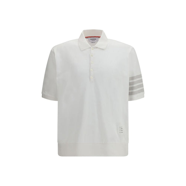 Thom Browne 100% Cotton polo in white