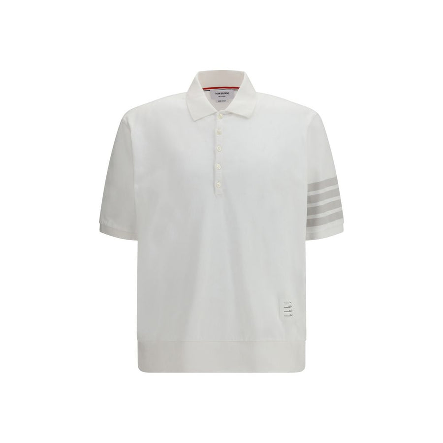 Thom Browne 100% Cotton polo in white