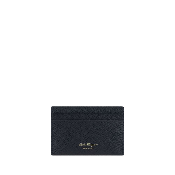 Ferragamo 100% Calf Leather Bos Taurus card case in black — view 2