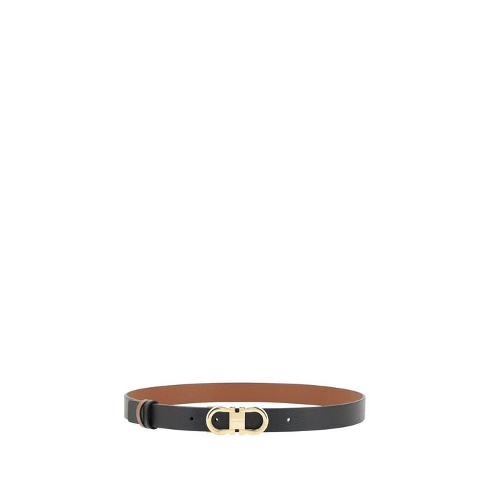 Ferragamo 100% Calf Leather Bos Taurus belt in black — view 2