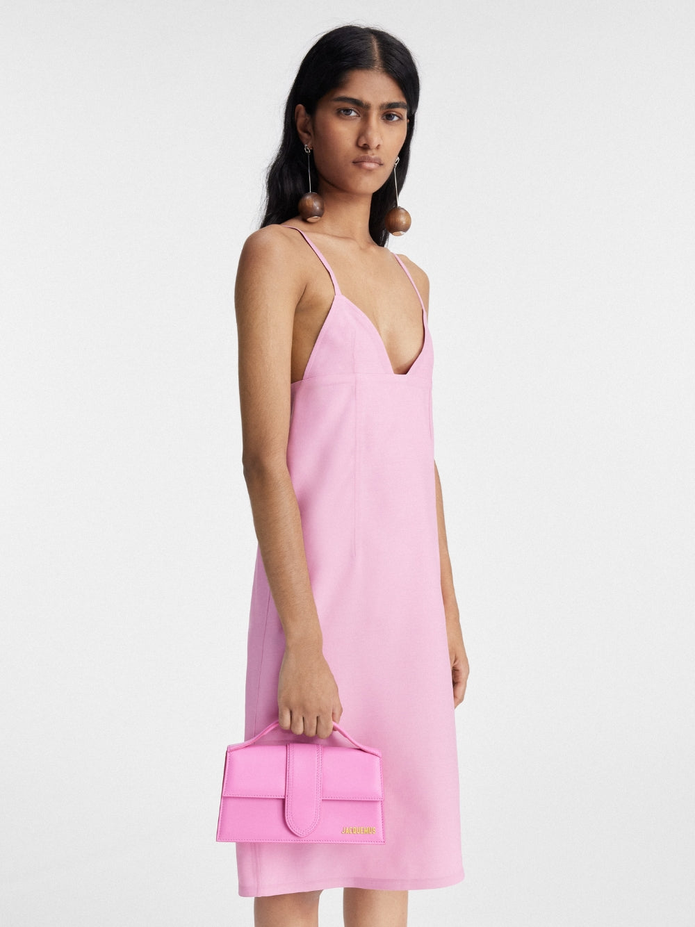 Neon Pink Leather Le Grand Bambino Handbag Bag