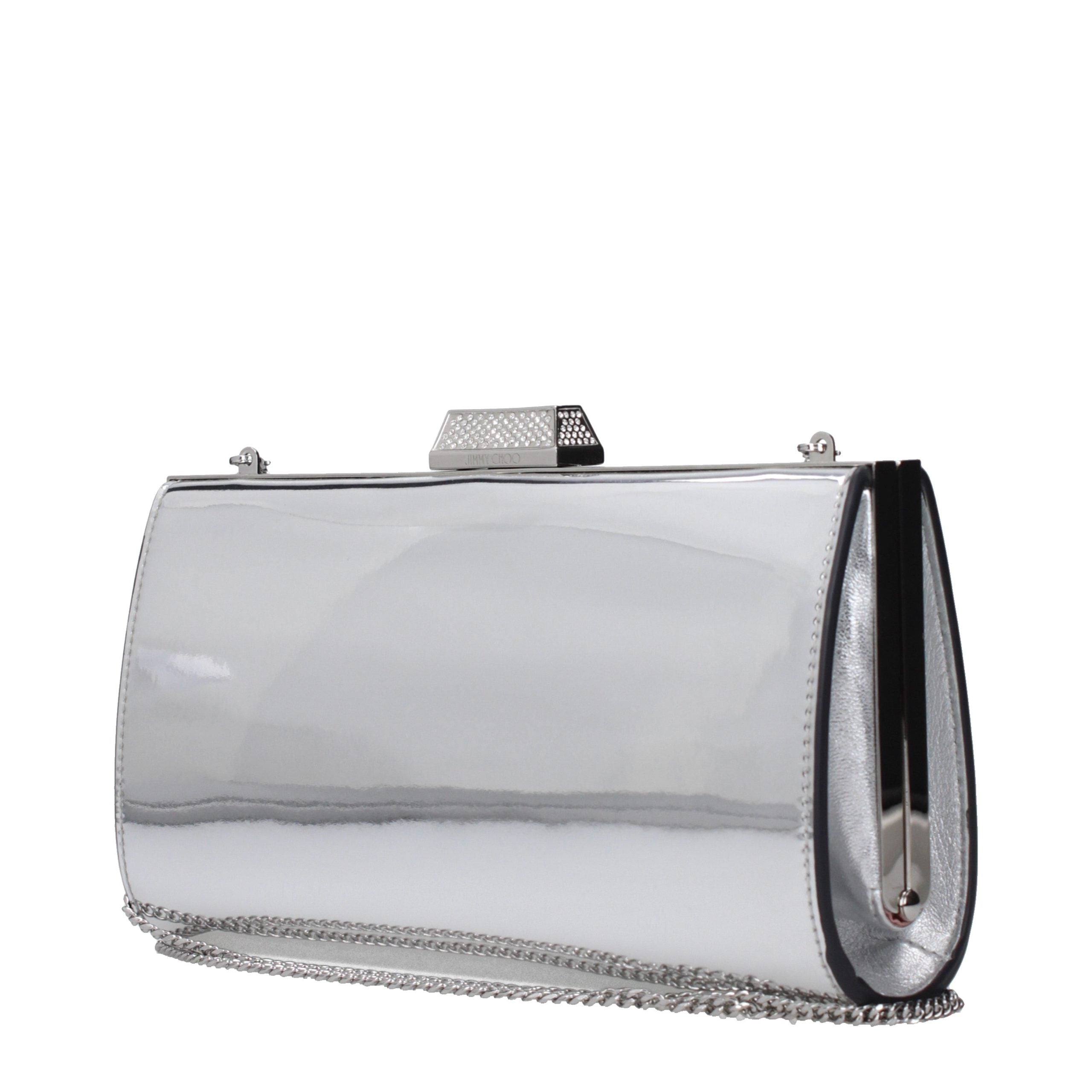 Jimmy Choo Leather clutch in silver — view 2