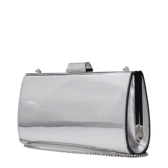 Jimmy Choo Leather clutch in silver — view 2