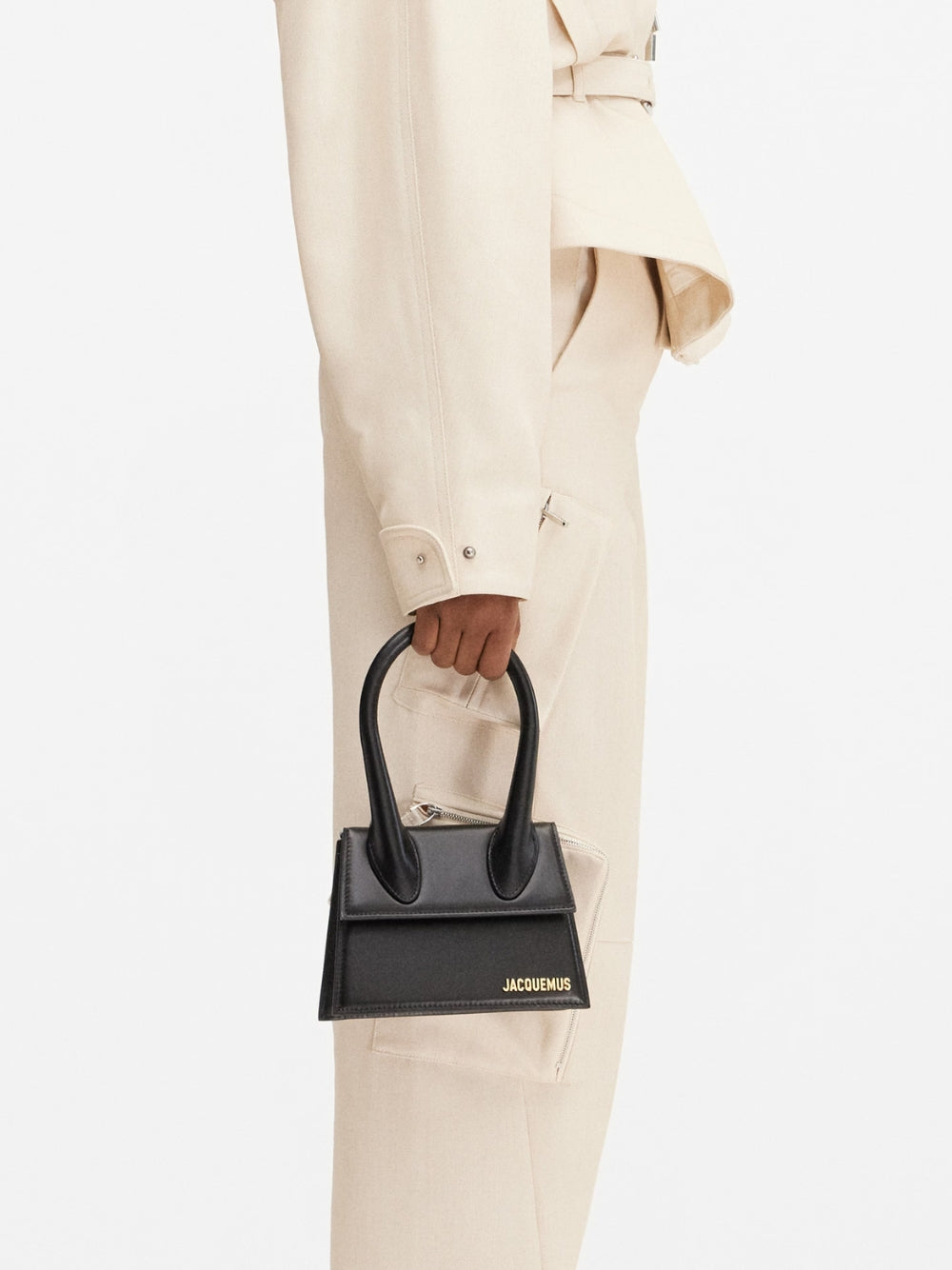 Black Leather Le Chiquito Moyen Bag
