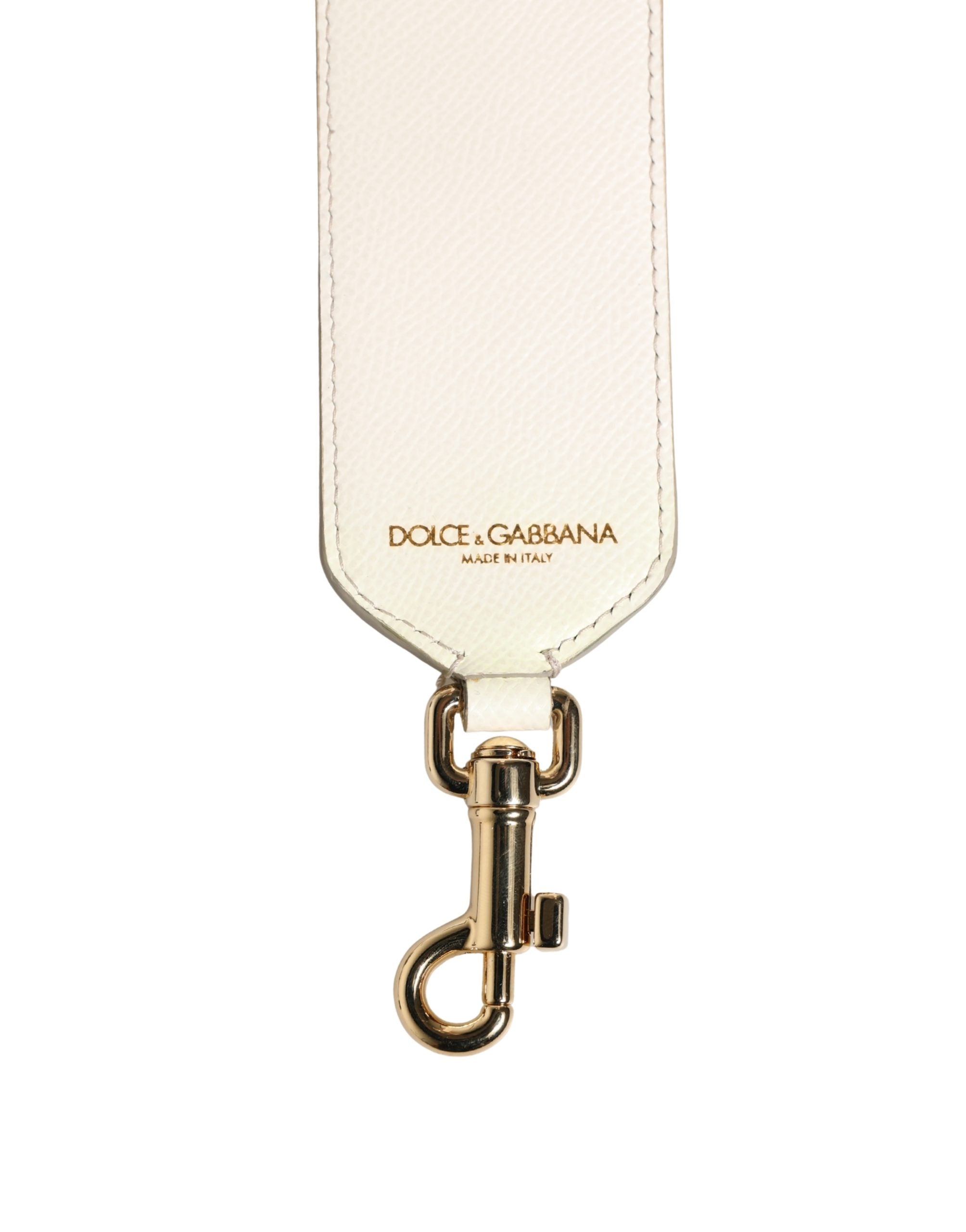 White Blue Floral Leather Stud Accessory Shoulder Strap Calf