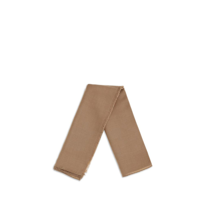 Max Mara 30% Silk 70% Wool scarf in beige — view 2