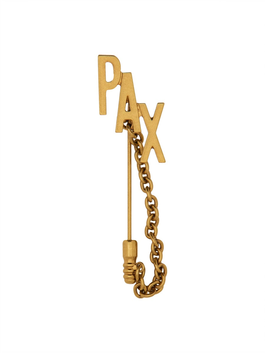 Brooch With Chain Gold Brass Brooches & Pins