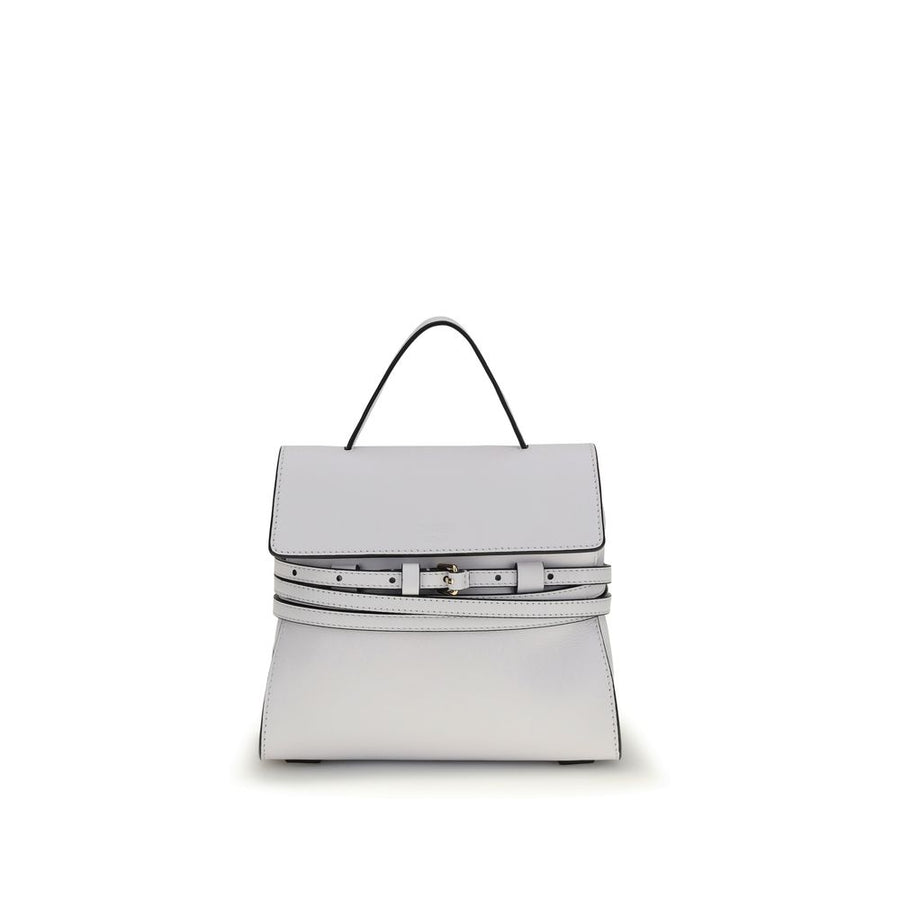 Moschino 100% Calf Leather Bos Taurus top handle bag in white