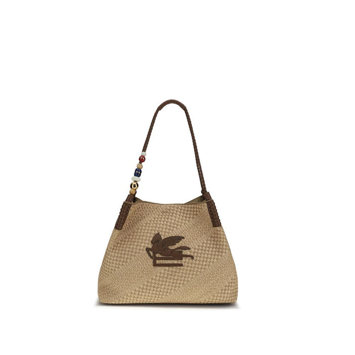 Etro 100% Raffia shoulder bag in beige