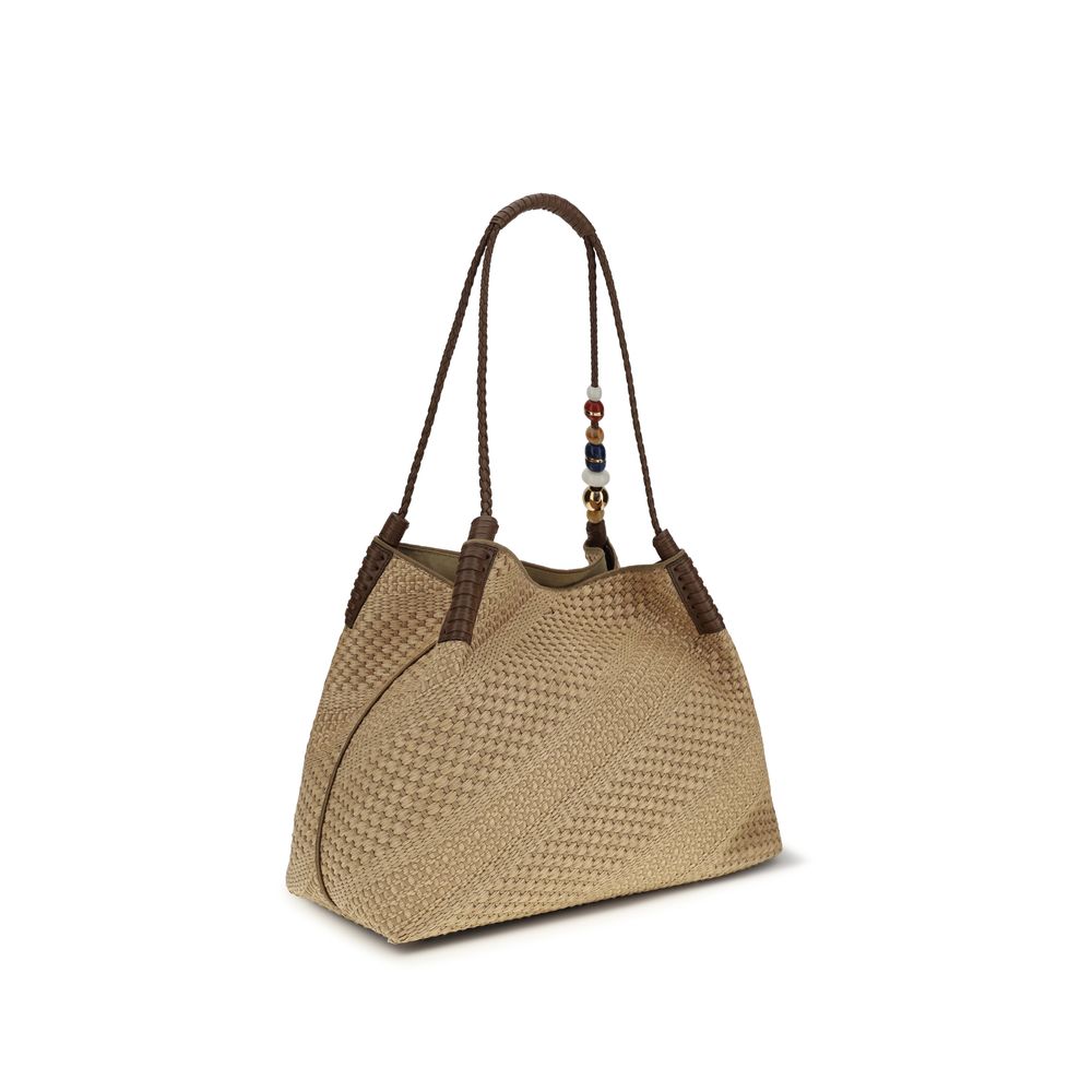 Etro 100% Raffia shoulder bag in beige — view 3