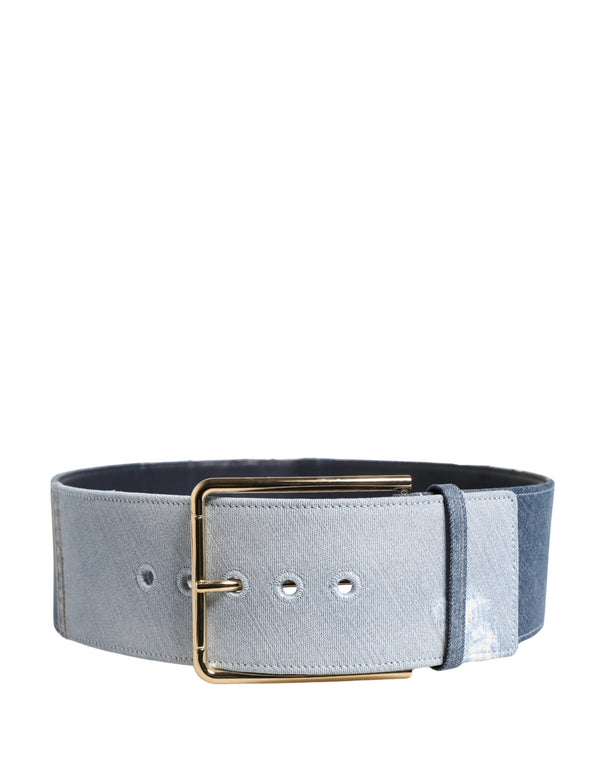 Dolce & Gabbana 100% Cotton with 100% Calf Leather lining belt in blue
