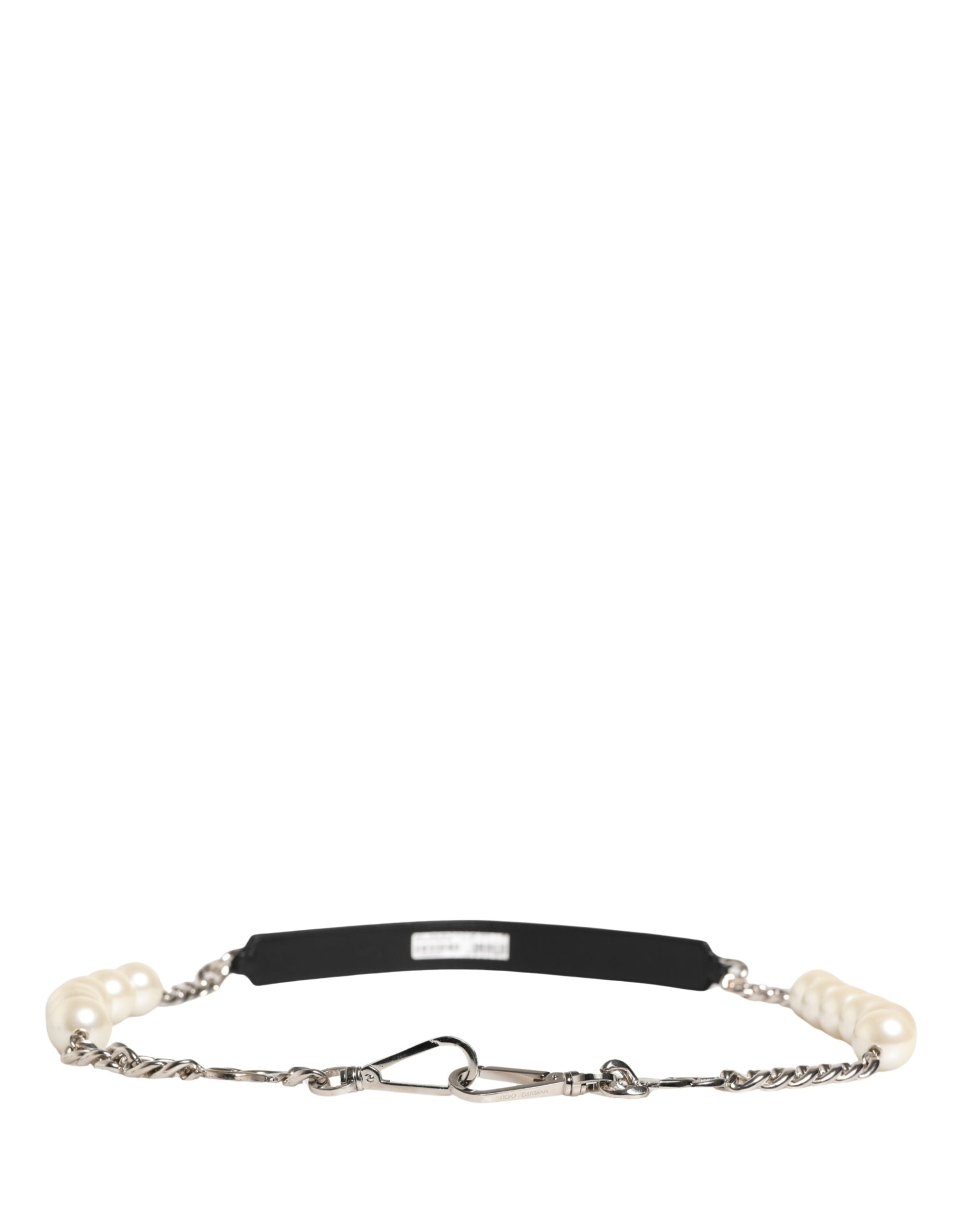 Black Leather Silver Chain Bag Accessory Shoulder Strap | Zamak Real Brass Plastic 40lf
