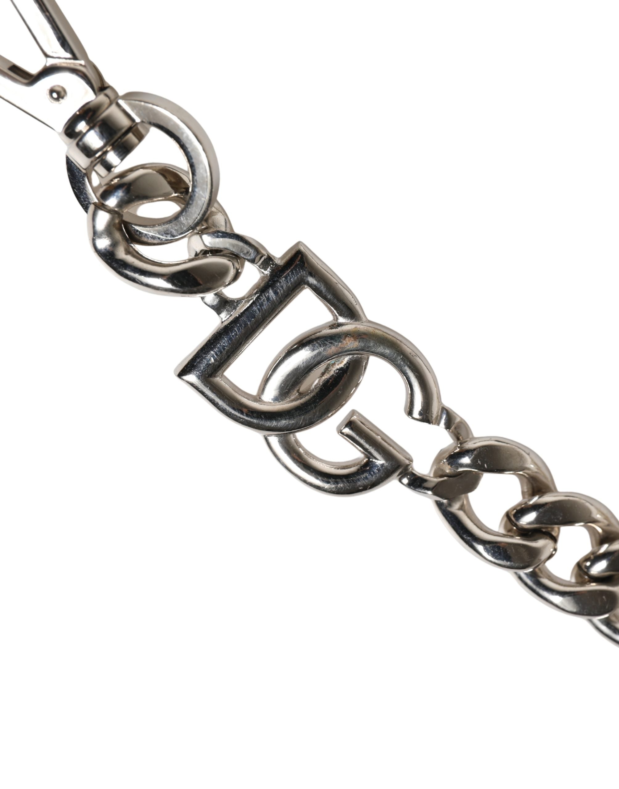 Black Leather Silver Chain Bag Accessory Shoulder Strap | Zamak Real Brass Plastic 40lf