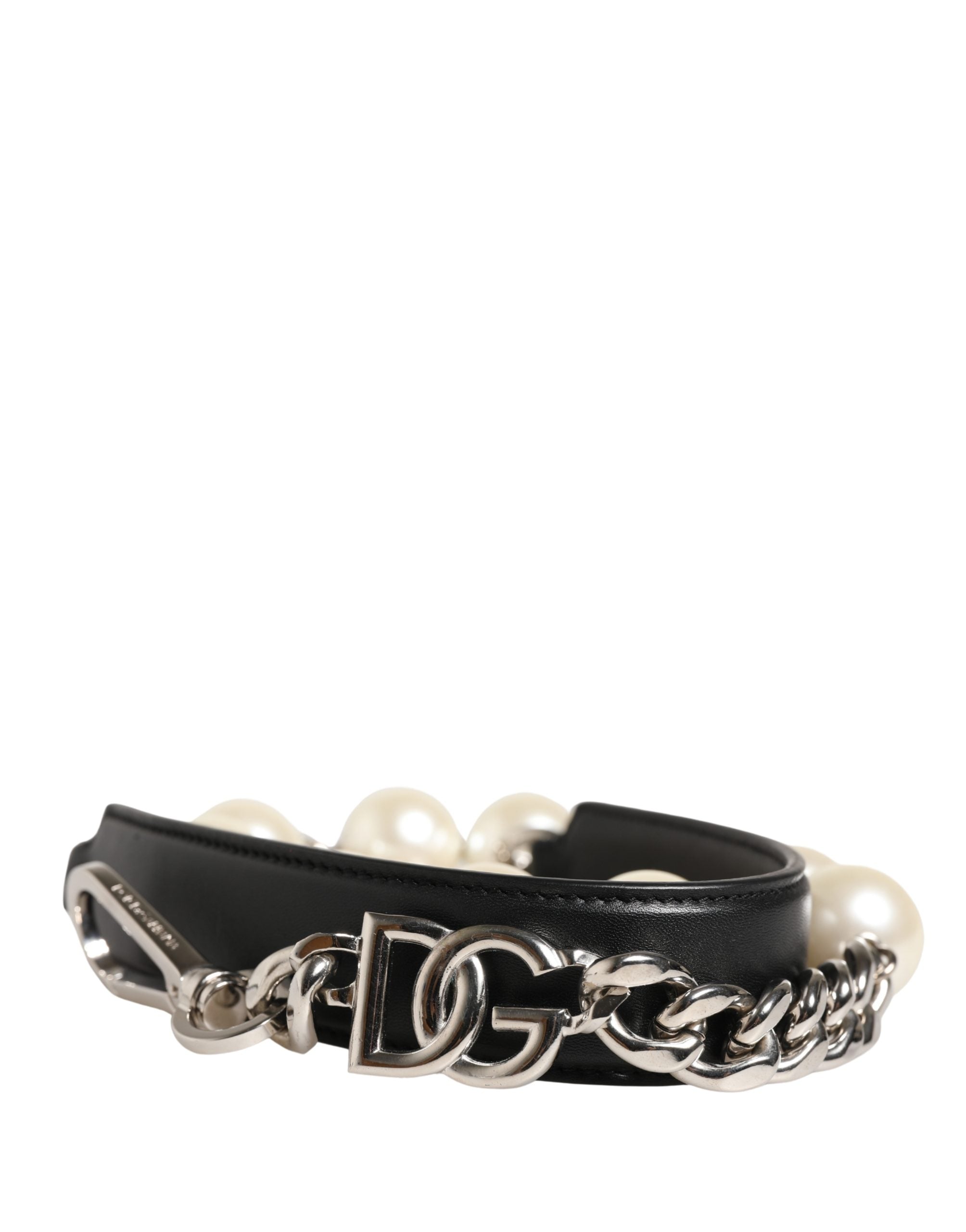 Black Leather Silver Chain Bag Accessory Shoulder Strap | Zamak Real Brass Plastic 40lf