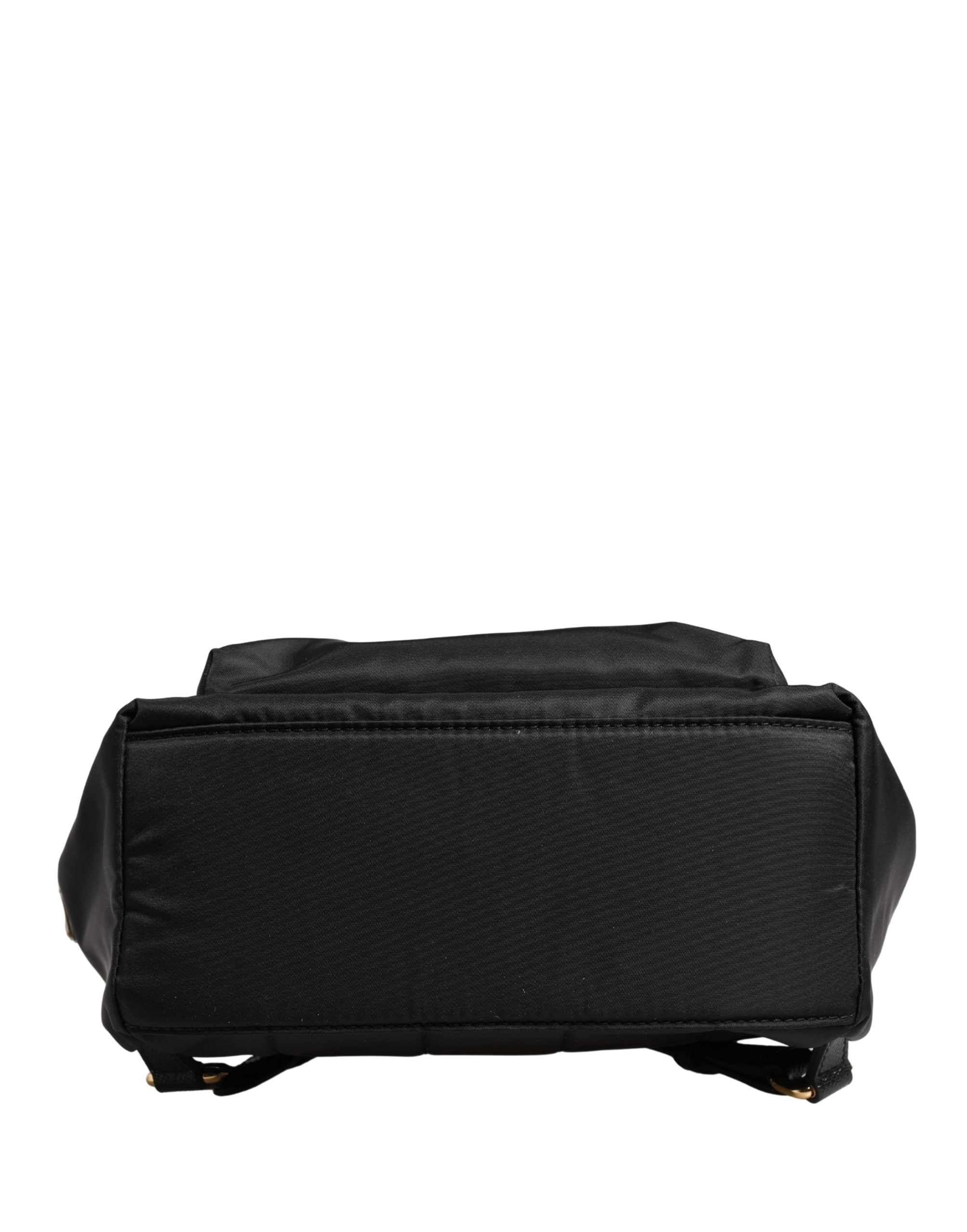 Vulcano Black Nylon #dgfamily Embellished Backpack Bag Acrylic Calf Accessory