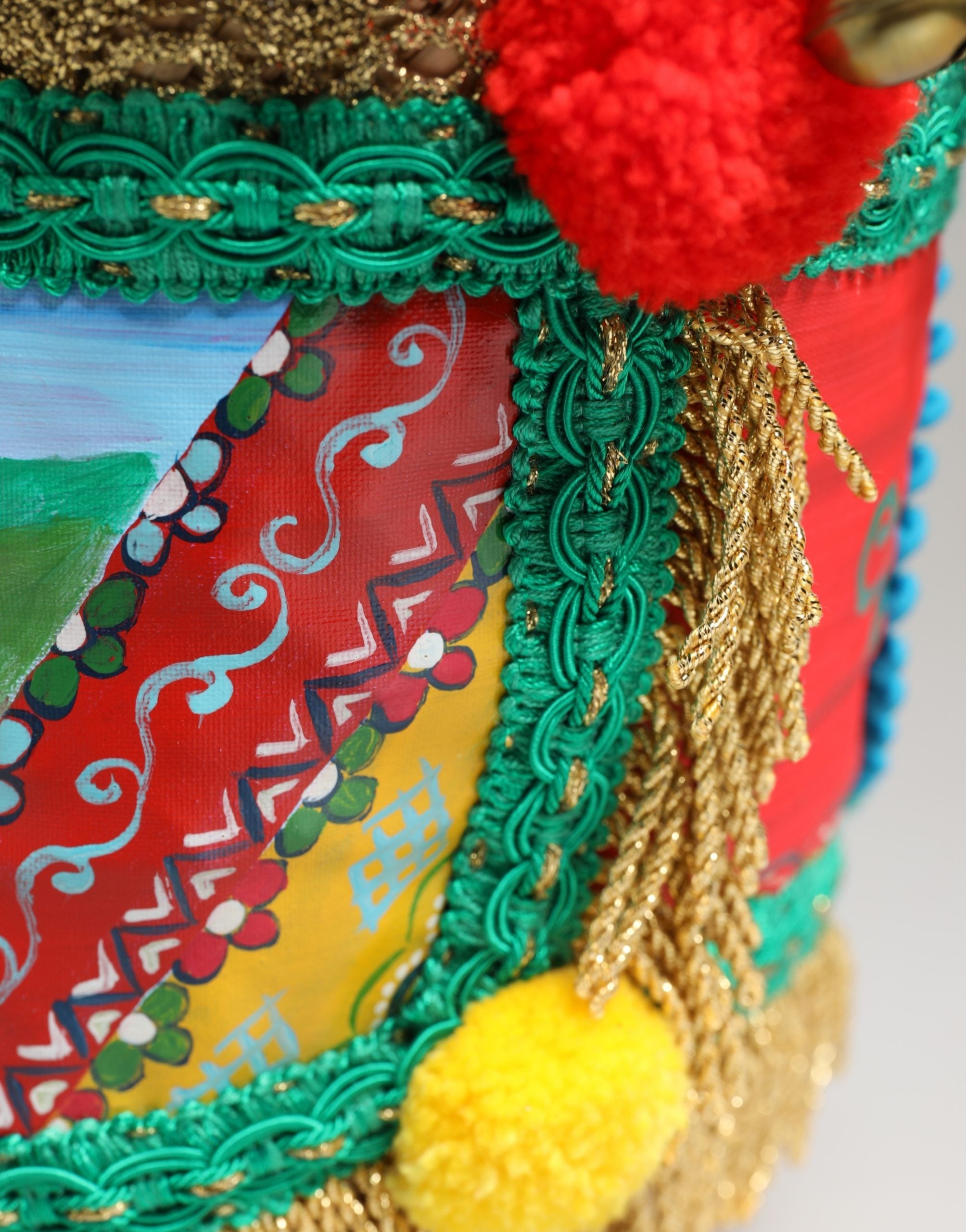 Multicolor Woven Straw Basket Embellished Sicily Bag Accessory