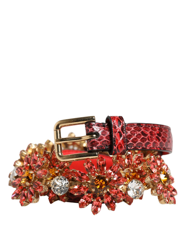 Dolce & Gabbana 48% Crystal belt in red