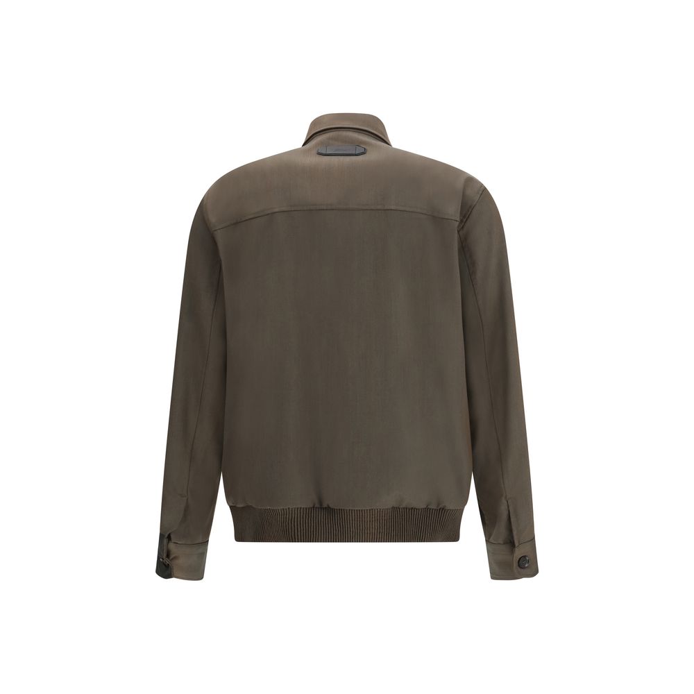 Brioni 100% Wool jacket in brown — view 2
